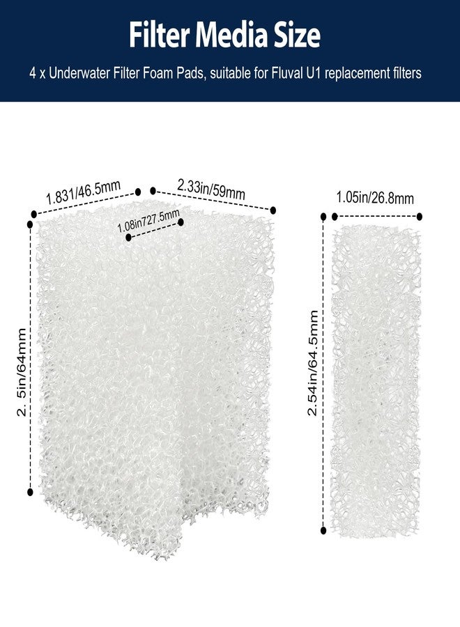 IFERLA Underwater Filter Bio-Foam Pads Compatible with Fluval U1 Filter, Aquarium Foam Filter Media, Filter Sponge Replacement Parts for Aquaclear Canister Aquarium Fish Tank (4 Pack) - Image 4